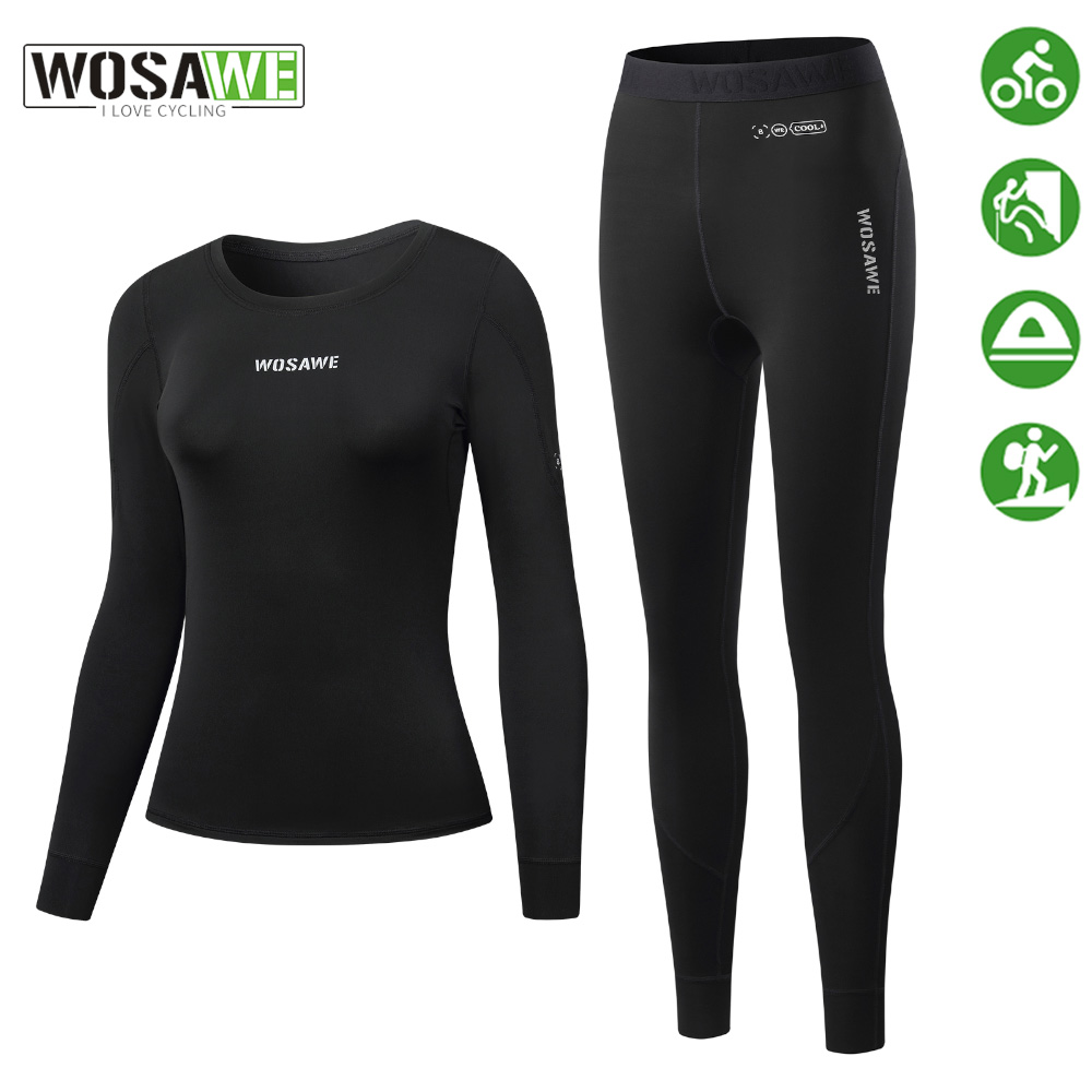 Compression Long Pant - WOSAWE Damska bielizna rowerowa, szybkoschnąca bielizna
